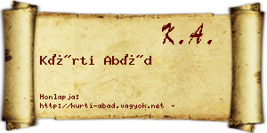 Kürti Abád névjegykártya